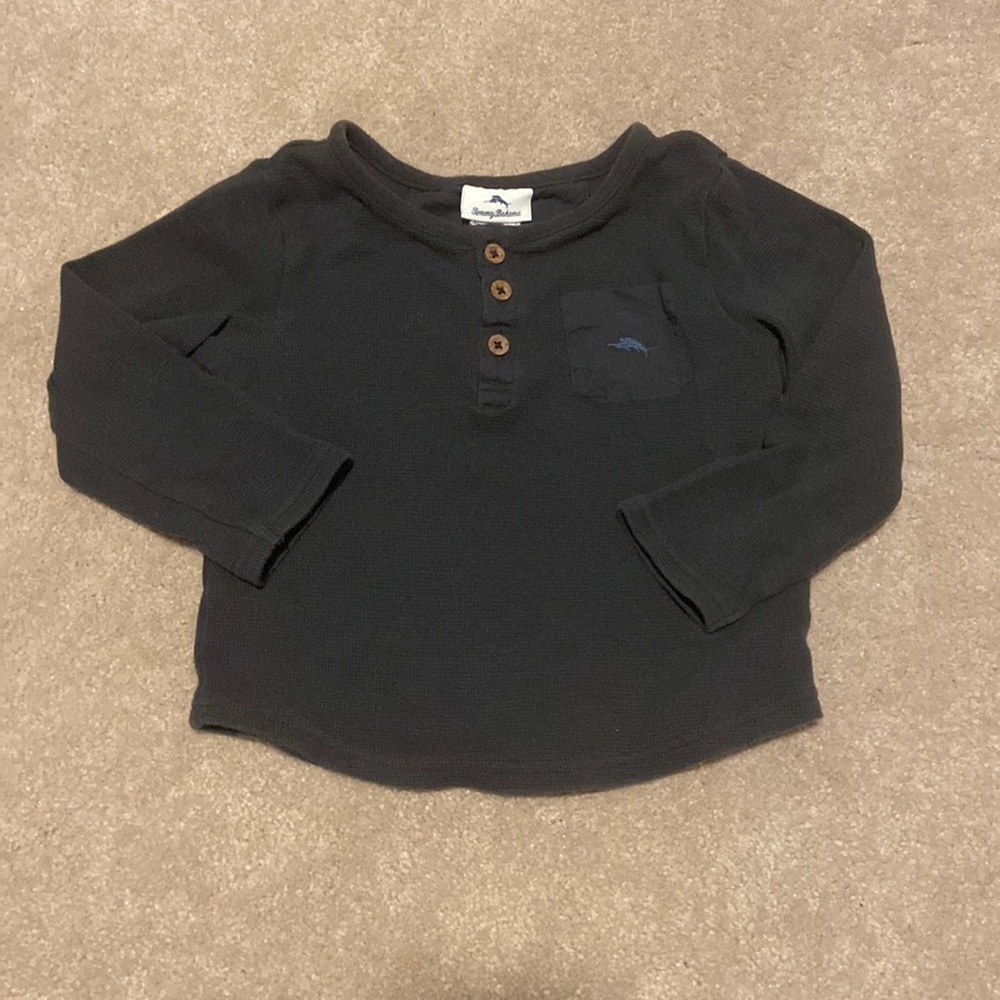 Tommy bahama 2T grey waffle long sleeve shirt